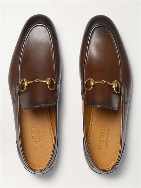 GUCCI Jordaan Horsebit Leather Loafers for Men 